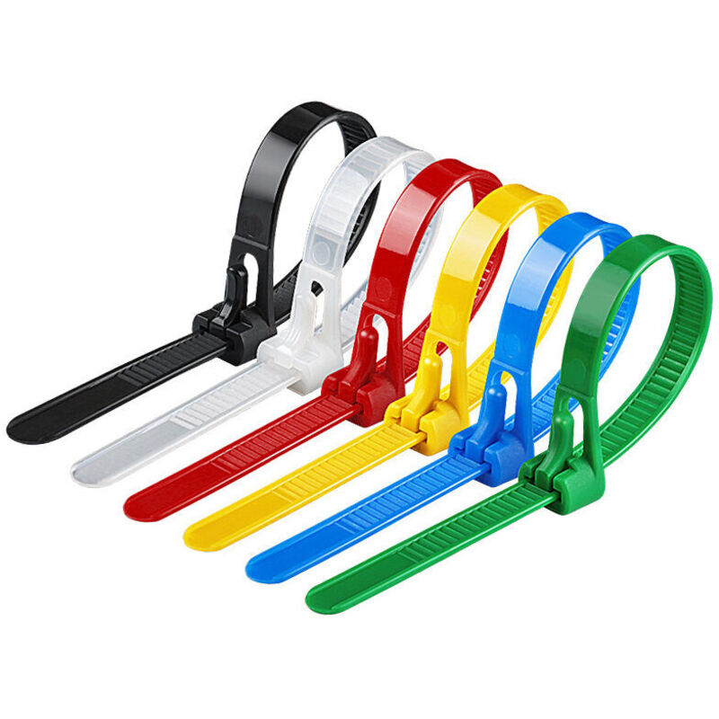 Choyclit - Collier de Serrage Plastique Réutilisables 4x150mm , Attache Câble Colorées, Serre Câbles Nylon, Colliers Serre-Cable Résistant aux uv