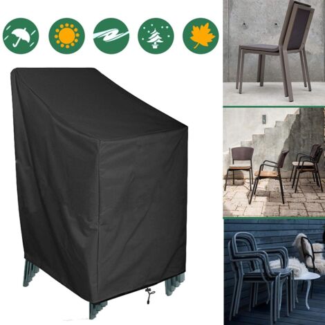 CHOYCLIT Copertura per sedia da giardino impilabile 65x65x80/120 cm, Copertura per sedia da esterno impermeabile in tessuto Oxford 420D, Copertura protettiva per sedia da giardino, Telo per sedia da g