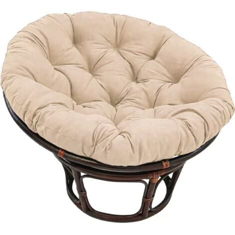 CHOYCLIT Coussin  rond coussin de chaise capitonné arrondi coussin de sol épais couleur unie confortable, Garden Cushion, Rattan Armchair Cushion, Hanging Chair Cushion,   40X40cm, Beige, 1pc