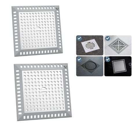 CHOYCLIT Dusch-Haarfänger, 12,3 x 12,3 cm, silberfarben, Edelstahl, quadratisch, Küchenspüle, Filter, Anti-Verstopfungs-Spülbeckengitter für Badezimmerdusche, für Badezimmer und Küche