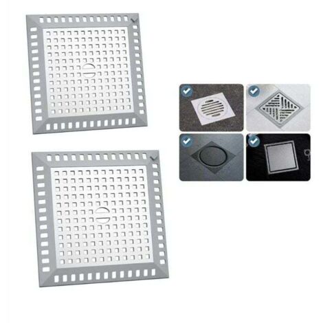 CHOYCLIT Duschhaarfänger, 12,3 x 12,3 cm, quadratisch, Edelstahl, Küchenspülensieb, silberfarben, verstopfungsfrei, für Bad und Küche
