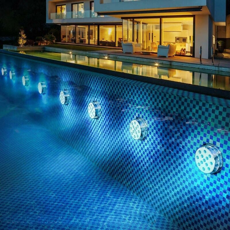 CHOYCLIT Eclairage de piscine，Grande lampe de piscine à ventouse lampe de réservoir de poissons étanche lampe sous-marine, modèle de ventouse de