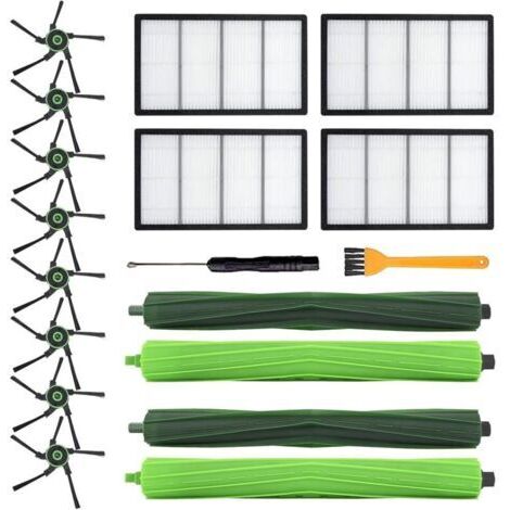CHOYCLIT Ersatzteil für Roomba s9 (9150) s9+ s9 Plus (9550) Staubsauger der S-Serie, inklusive 2 Sätze Trommelbürsten, 4 Filter und 8 Seitenbürsten.