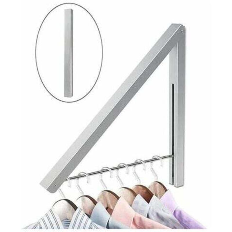 CHOYCLIT Etendoir Mural Porte -Manteau Mural Pliable Etendoir Cintre Rétractable Porte Manteau Cintre Pliable Économie d'Espace Invisible Support de