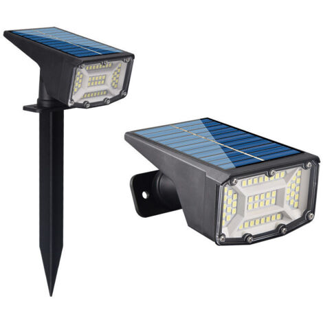 CHOYCLIT Faretto Solare da Esterno【Confezione da 2】, Lampada Solare da Esterno a 50 LED Impermeabile IP66 Luce Solare da Esterno, Regolabile con 3 Modalità Illuminazione Solare da Esterno per Giardino