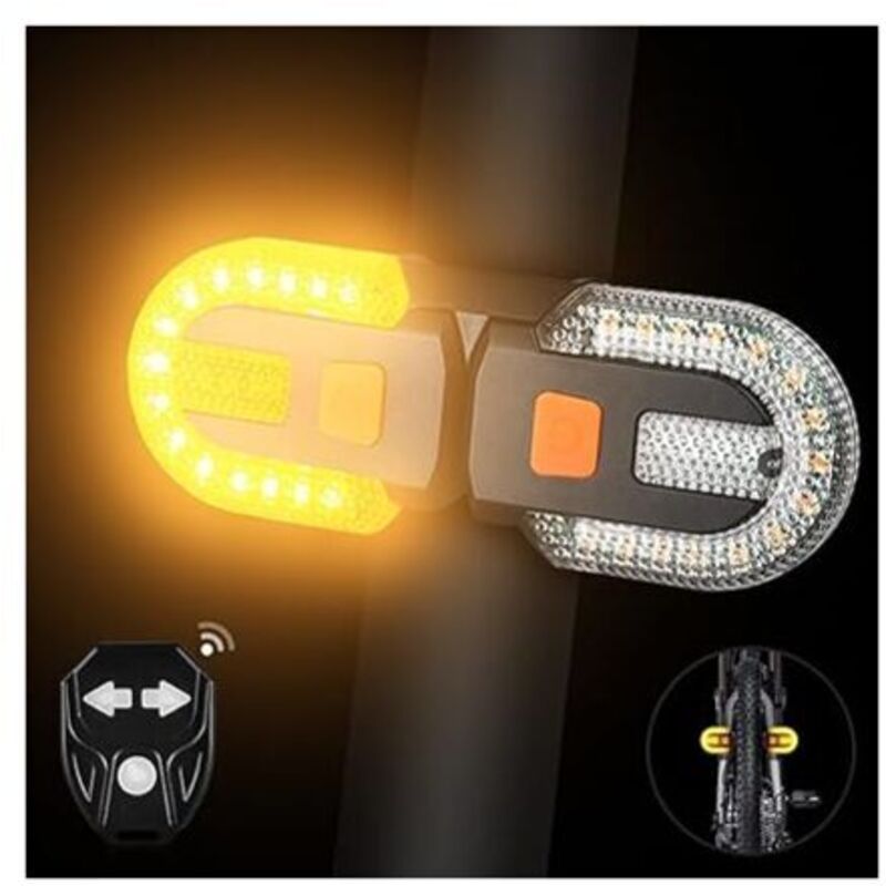 Choyclit - Feu arrière de vélo avec clignotant – Télécommande sans fil divisée pour cyclisme, rechargeable, 5 modes d'avertissement de sécurité,