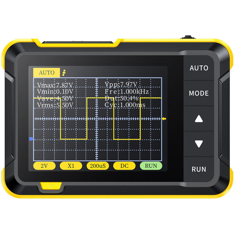 Choyclit - fnirsi DSO152 Mini Oscilloscope numérique portable 2.5MSa/s 200KHz bande passante analogique 800 vpp avec sortie pwm (Version Standard)