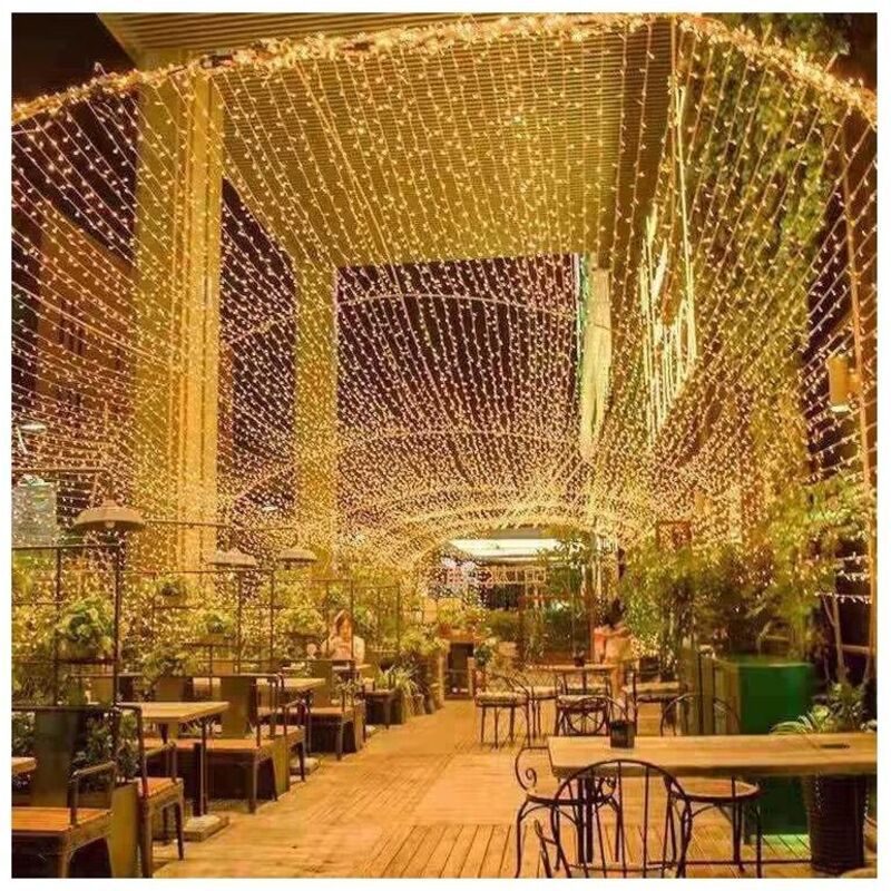 Guirlande Lumineuse 100M 1000 led Lumières de Noël Intérieur et Extérieure 8 Modes Etanche Guirlande Guinguette Câble Transparent pour Décoration