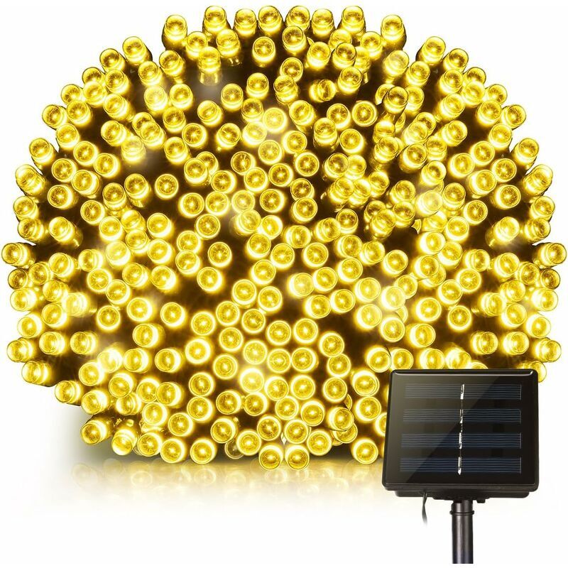 CHOYCLIT Guirlande Lumineuse Solaire, 200led Étanche Guirlande Lumineuse Extérieur 22m Avec 8 Modes Pour Jardin, Maison, Terrasse, Cour, Arbres, Les