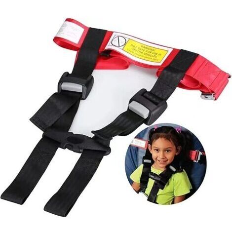 Choyclit – Harnais de sécurité pour enfant en avion – Ceinture réglable 22-36 cm – Installation rapide – Pour enfants de 1 à 4 ans jusqu'à 44 lb