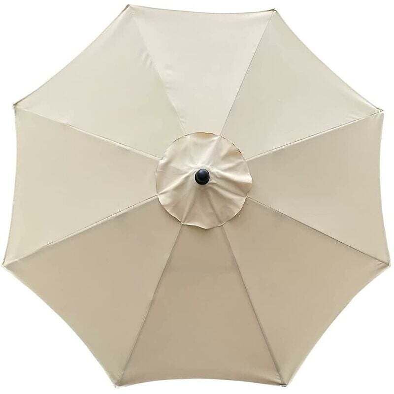 Choyclit - Housse de parasol, 8 baleines, 3 m, imperméable, résistante aux uv, tissu de remplacement, pour terrasse, extérieur, terrasse, beige