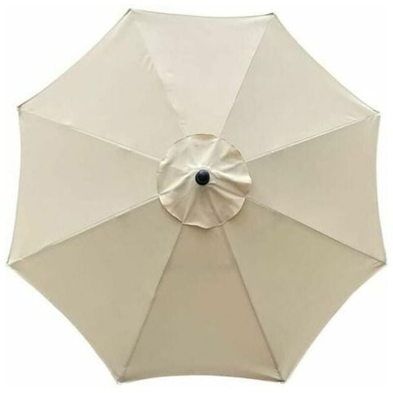 CHOYCLIT Housse de rechange pour parasol, 8 baleines, 3 m, imperméable, anti UV, tissu de rechange, beige