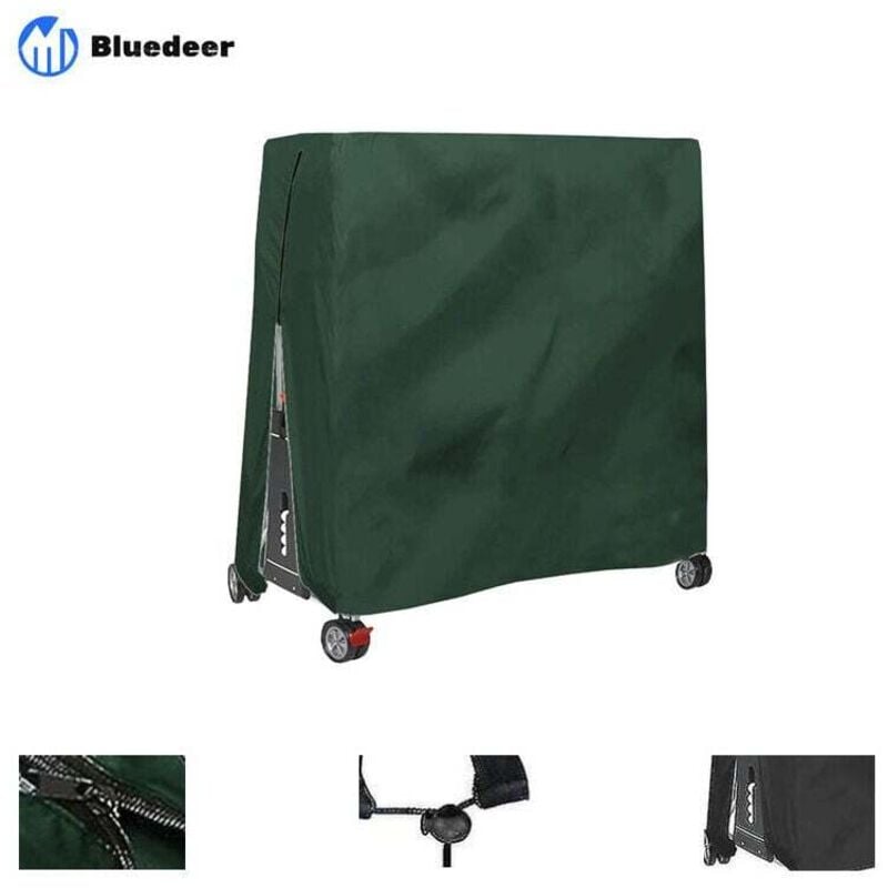 Choyclit - Housse de table de ping pong extérieure imperméable et anti poussière Housse de table de ping pong 165x70x185cm Vert