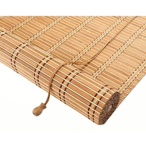 CHOYCLIT Ineasicer Store à Rouleau en Bambou Naturel,Store Enrouleur Exterieur,Store en Bois de Qualité Supérieure pour Portes de Fenêtres de Cuisine,Stores en Bambou,70% Panne D'électricité (60x140cm
