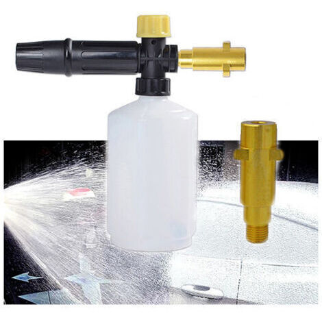 CHOYCLIT Kärcher Canon À Mousse,  1/4''600ml nettoyeur haute pression buse réglable convient pour Karcher série K，le nettoyage de voiture, le bain d'animaux, le nettoyage de la maison