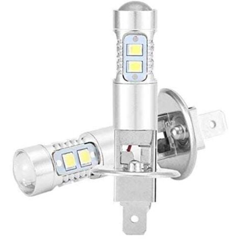 CHOYCLIT LED-Glühbirne H1 100 W, Scheinwerferlampen, Nebelscheinwerfer, 360-Grad-Scheinwerfer, LED-Glühbirne, 2 Stück, H1 6000 K, Superweiß, 100 W, LED-Kit, Glühbirnen, Scheinwerfer