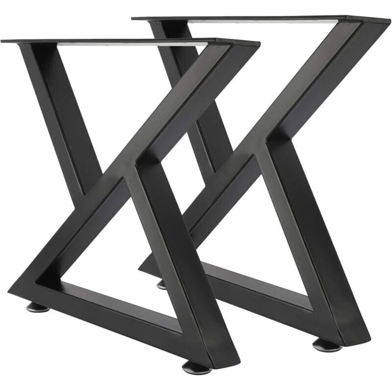 Choyclit - Lot de 2 Pieds de Table Métal, Pied de Table Industriel en Fer pour Table a Manger, Table Basse, Table Haute, Plan de Travail, Noir (40cm