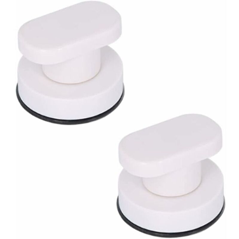 CHOYCLIT Lot de 2 poignées à ventouse, poignée de porte sans perçage, ventouse puissante, bouton de traction amovible pour salle de bain, miroir de