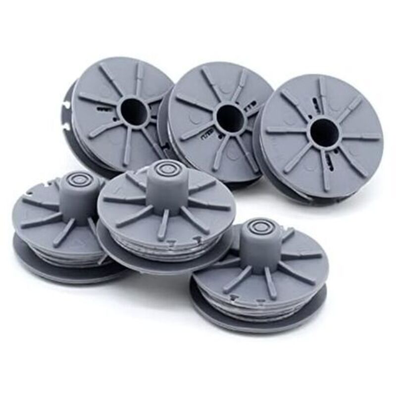 Lot de 6 bobines de fil rechange 5307-20 pour coupe-bordures Gardena - Pièce de rechange pour 9805, 9806, 9807, 9808, 9809, 9827, 8846, 8847, 8848,