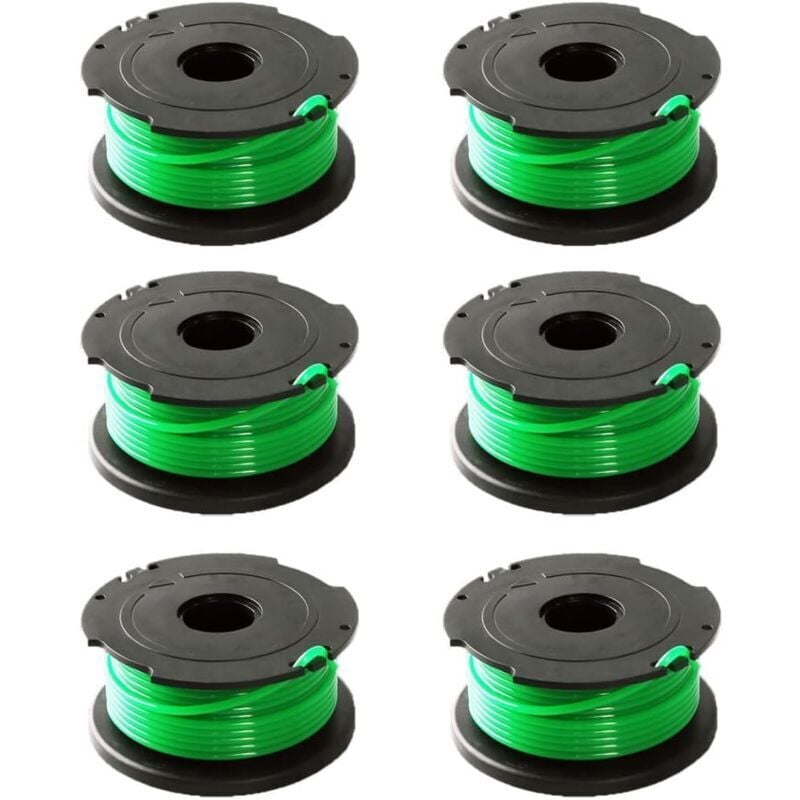 Lot de 6 bobines de fil vert pour débroussailleuse Black & Decker GL7033 GL8033 GL9035 A6482 - Choyclit
