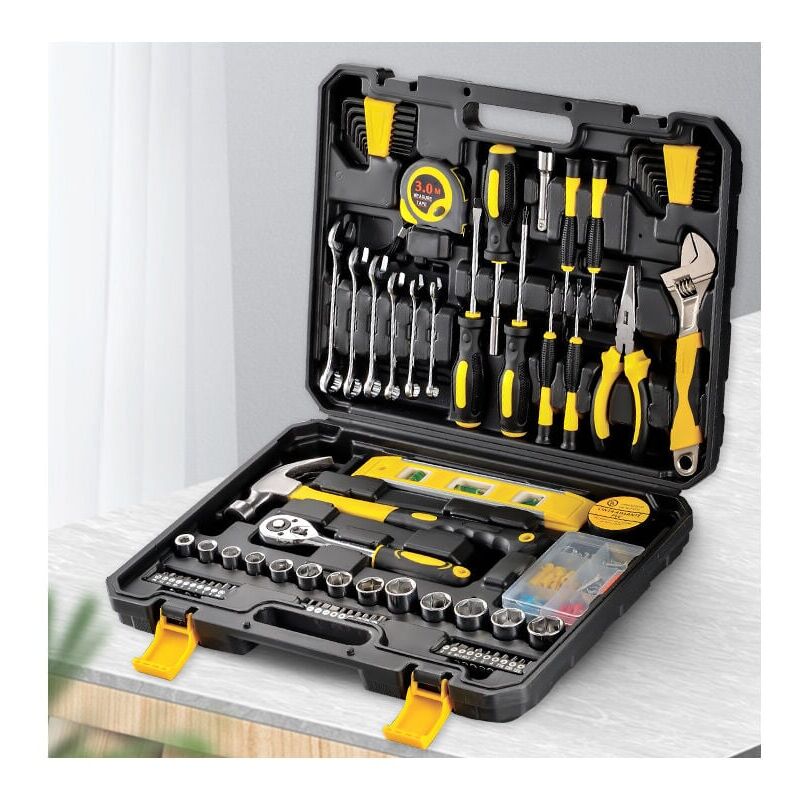 Choyclit - Mallette à Outils 108pcs Caisse Complète Coffre à Outils avec Clé Jeu de Tournevis de Precision Marteau Pince Réparation à Domicile