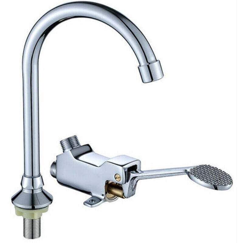 Choyclit - Mitigeur de lavabo,Robinet à pédale à pédale Robinet d'évier de cuisine Robinet de salle de bain Mélangeur de lavabo Robinet de commande