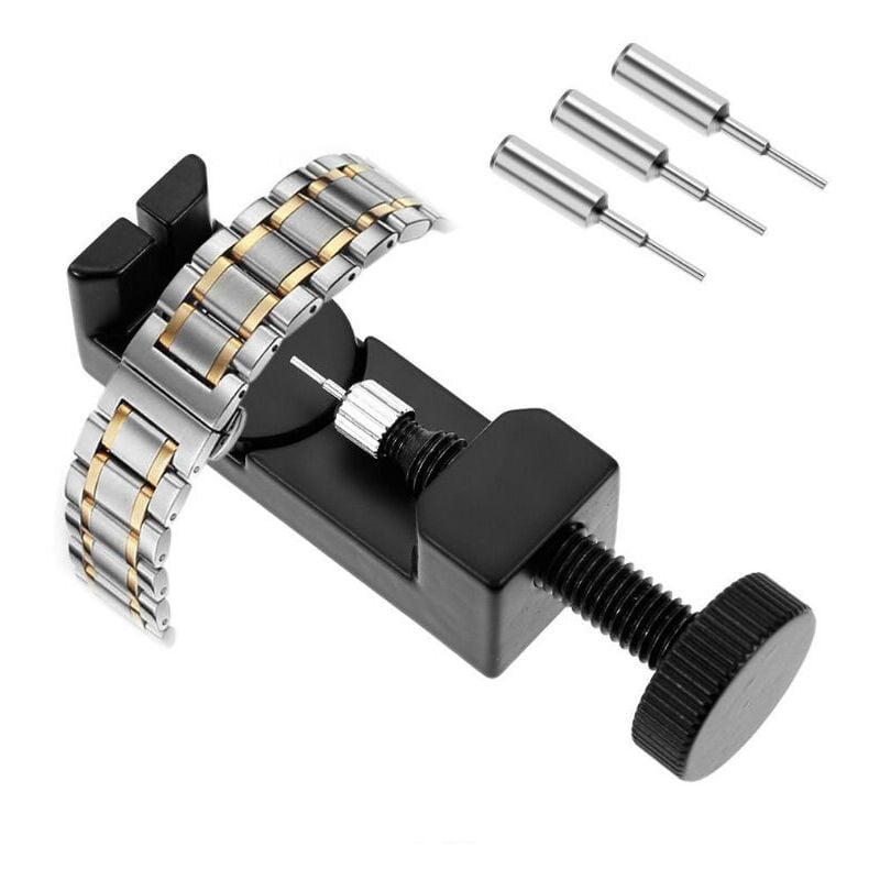 CHOYCLIT Montre Bracelet Lien Pin Remover Chasse Goupille Montre Kit de Réparation d'Outils de Watch Band pour Les Horlogers avec 3 Pins
