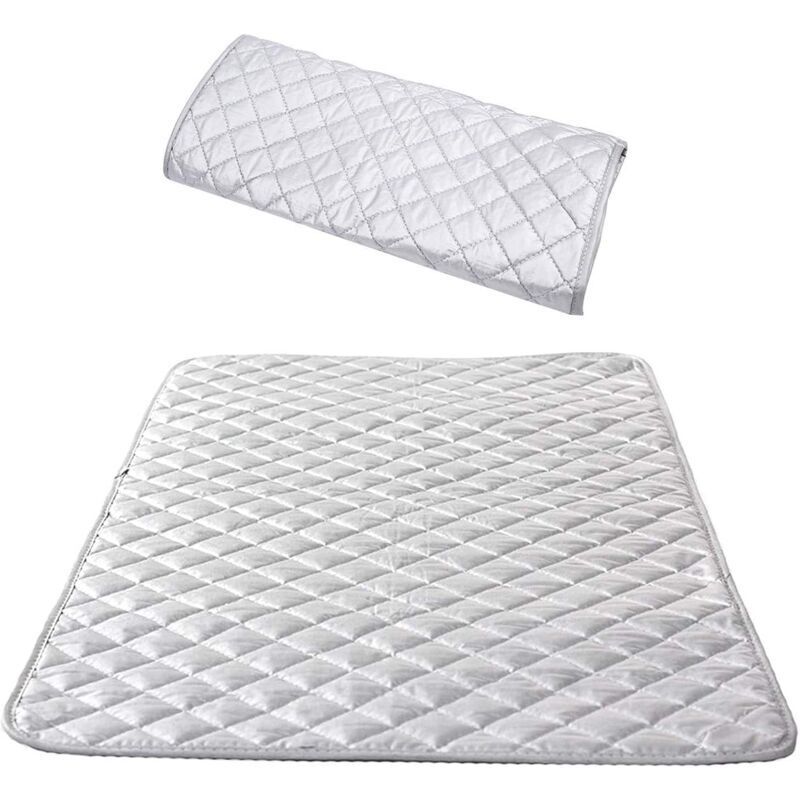 Nappe de Repassage Isolée Housse de Repassage à Vapeur Table Portable Tapis de Repassage en Coton pour Machine à Laver Sèche-linge Voyage Maison 48