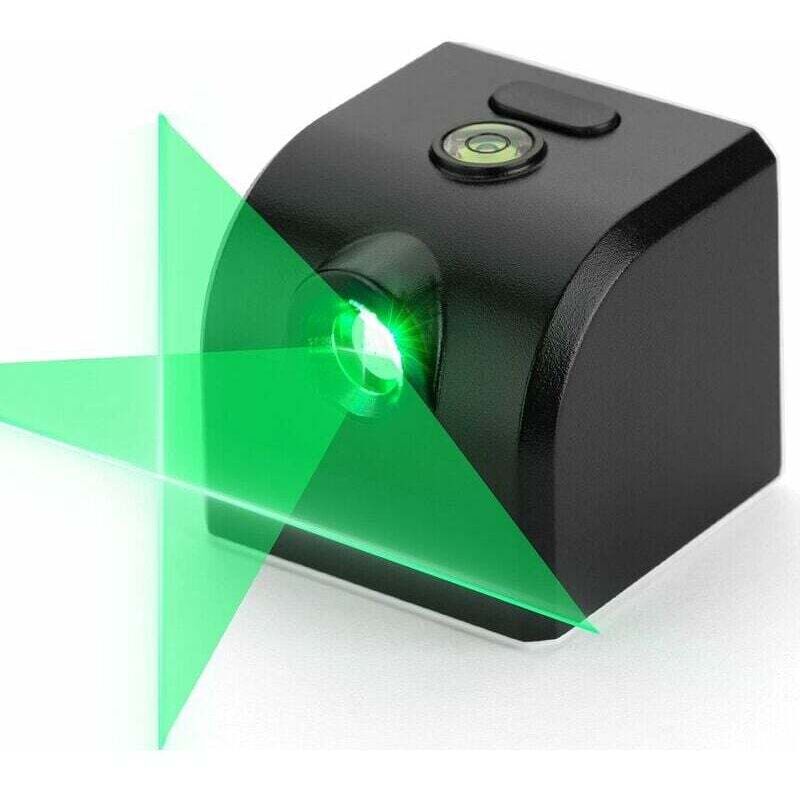 Choyclit - Niveau Laser, Ligne Laser Vert Horizontal et Verticale, avec niveau à bulle et Base magnétique, Rechargeable, Poids léger, Facile à porter