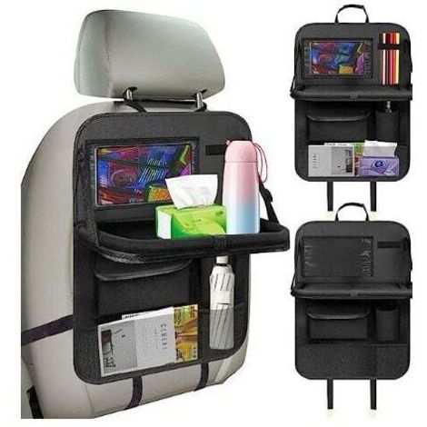 JYNVO Lot De 2 Organisateurs De Siège Auto - Poches Latérales Suspendues Multifonctions, Couleur Beige, Pour Ranger Jouets, Bouteilles, Livres Dans La Voiture