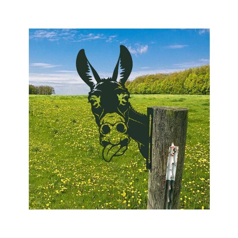 Choyclit - Ornements De Jardin, D'Âne en Métal,pour Clôtures Décorations en Plein Air Maison Âne Animaux Jardin Décor