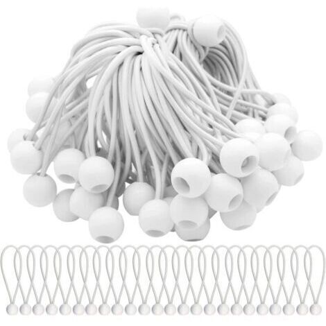 CHOYCLIT Packung mit 75 elastischen Spannern, elastischen Kordeln mit Kugeln, Bungee-Seilen, elastischen Kugeln für Festzelte, Zelte, Banner und Planen