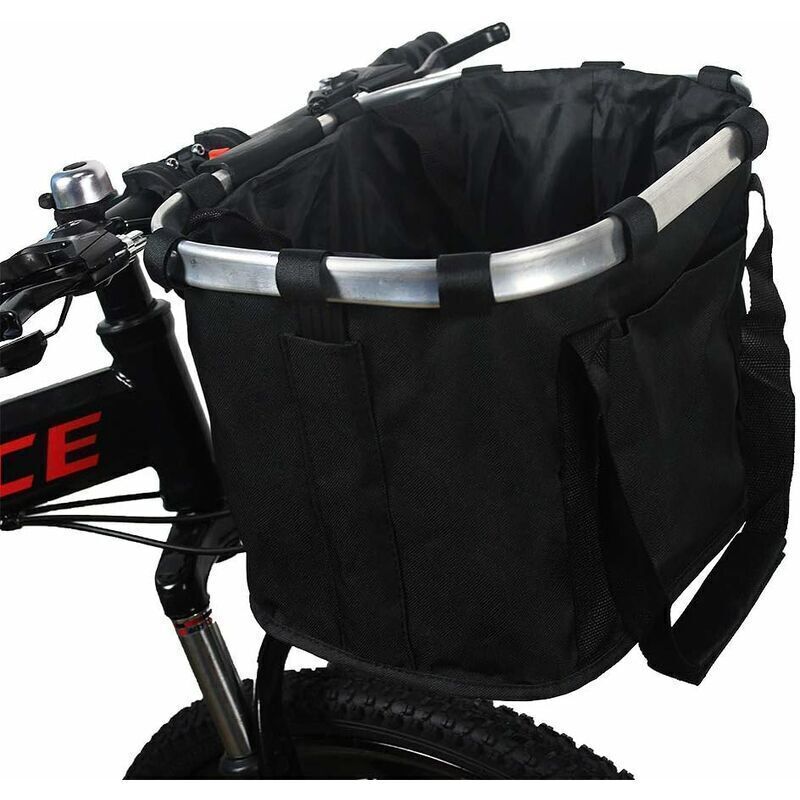 CHOYCLIT Panier de Vélo Support pour Chien Pliable Amovible, avec Panier de Guidon de Vélo Réglable Libération Rapide Facile à Iinstaller