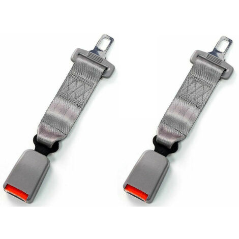 CHOYCLIT - Paquete de 2 extensores universales para cinturón de seguridad de coche, correa de extensión ajustable de 23 cm, color gris, 2 unidades