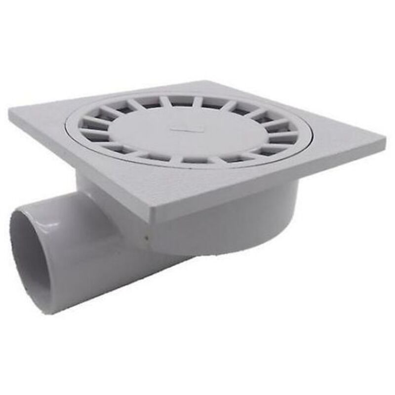 Choyclit - Par 200mm x 200mm Sortie 75mm Siphon de Sol Salle de Bains Salle Humide Douche Plastique Pvc1pcs blanc