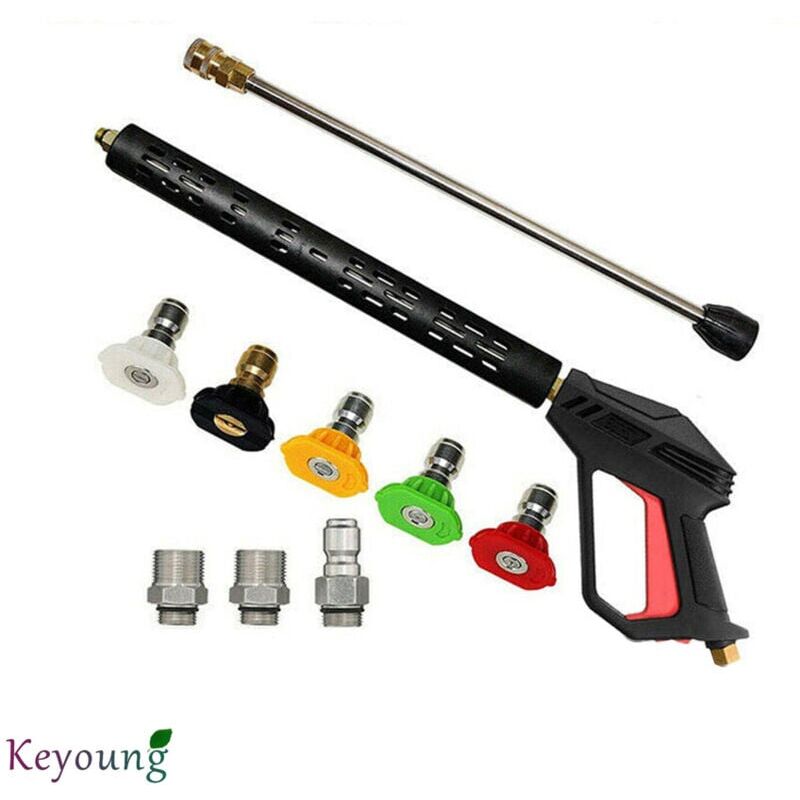Choyclit - Pistolet de lavage haute pression, lance, kit de buses, kit d'embouts 4000psi m22