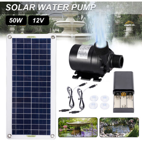 Kit Pompe à Eau Solaire 50W - Débit 800 L/h - 12V - Sans Batterie - Pour Bassin, Fontaine, Jardin