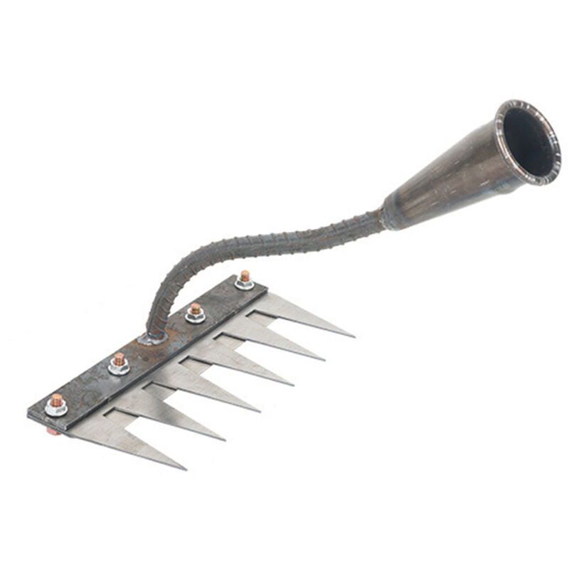CHOYCLIT Râteau De Désherbage Scarificateur en Métal Râteau De Désherbage Tenu dans La Main Houe Creuse Tout en Acier Trempé Outil De Sol Portatif en