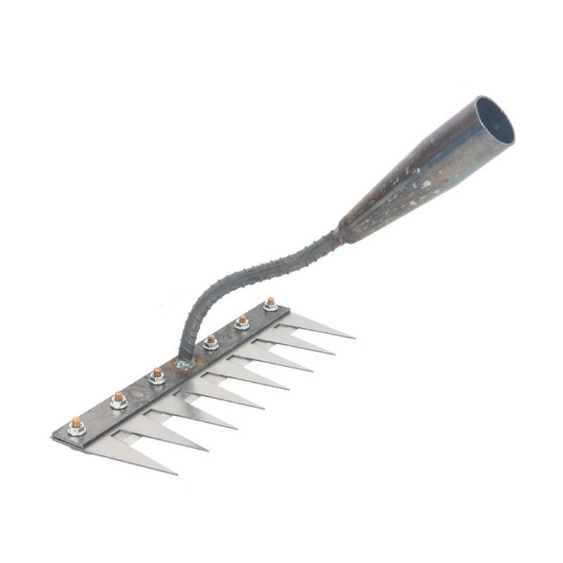 Choyclit - Râteau De Désherbage Scarificateur en Métal Râteau De Désherbage Tenu dans La Main Houe Creuse Tout en Acier Trempé Outil De Sol Portatif