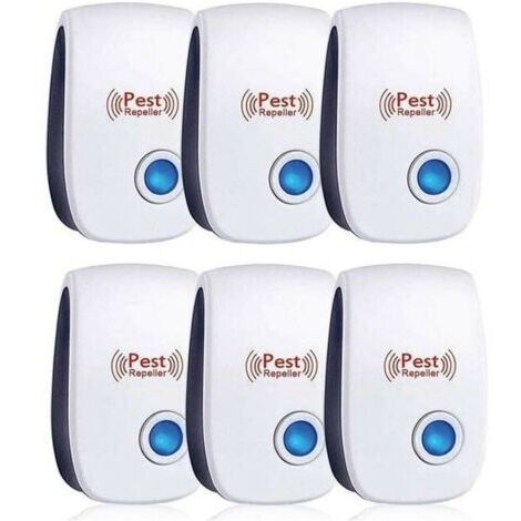 CHOYCLIT Repulsif Ultrasons, Ultrason Souris Lot de 6, Ultrason Souris et Rat Efficace Contre Souris,Rats,Mouches,Moustiques,Insectes Nuisibles,Araignées,Cafards, Sûr et Non Toxique