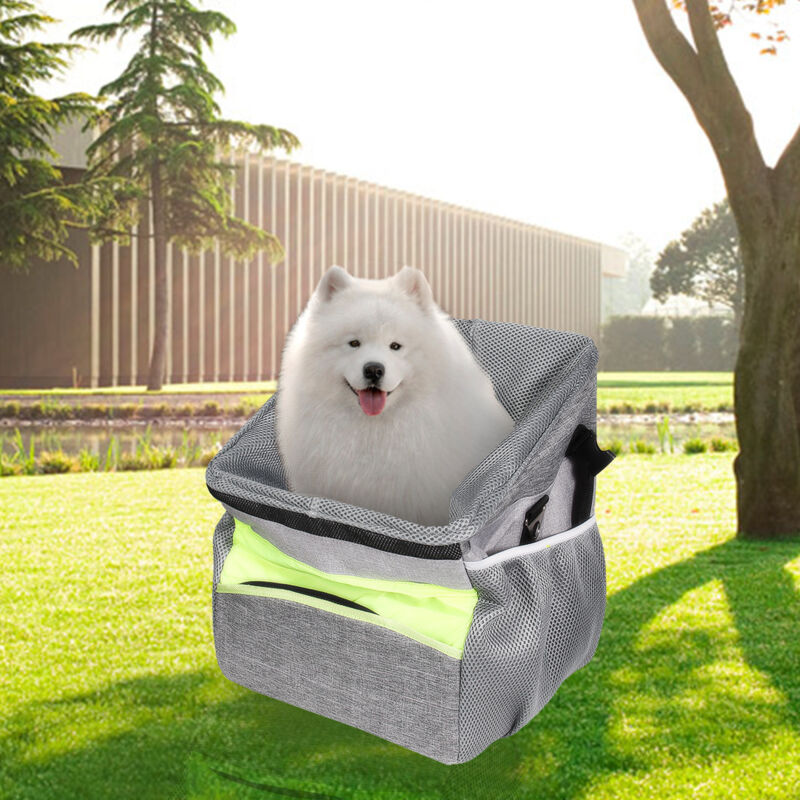 Sac de transport multifonctionnel pour vélo pour animaux de compagnie sac à bandoulière de sortie pour chien et chat panier de voiture gris - Choyclit