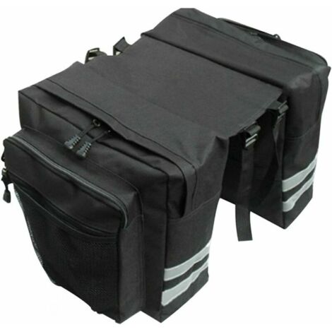 CHOYCLIT Sacoche Sacoche Vélo, Sac Etanche Arrière Tronc, Double Sacoche Vélo Porte-bagage, Sac Pliable Rangement pour Déplacements, Voyages, Pique-niques, Cyclisme, Outdoor Sport(Noir)
