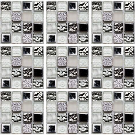 Choyclit – Stickers mosaïque carrelage mural 15x15cm – Lot de 10 pièces – Imperméables et résistants à l'eau – Faciles à appliquer