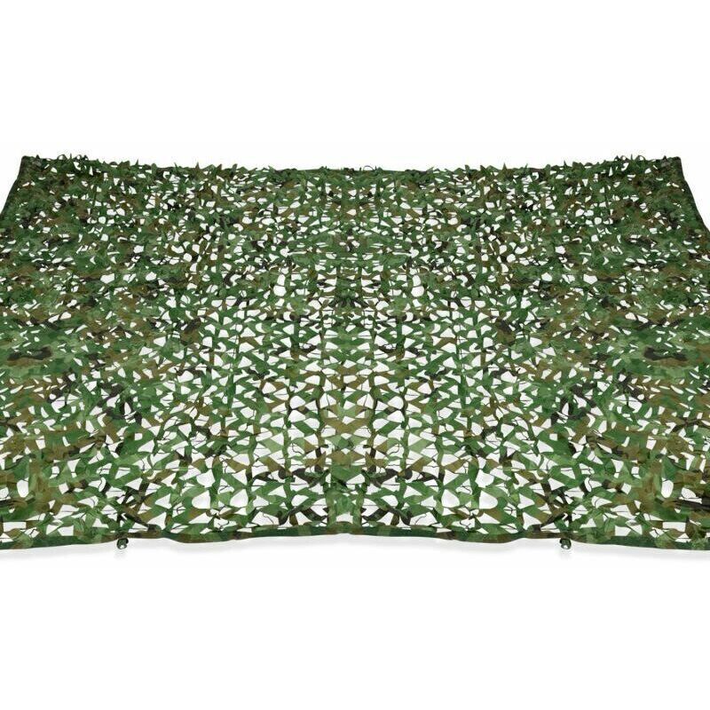 Voile d'ombrage rectangulaire design ombrière camouflage 3x5 m treillis vert - Choyclit