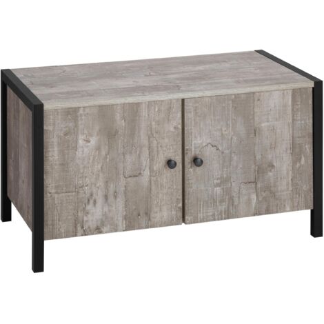 Chris-Banc avec 2 Portes en Beton Look Noir