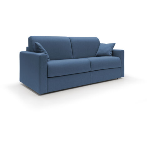 Chris Schlafsofa mit 18 cm hoher Matratze Stoff  T13 166 cm (mat. 120x197) blau