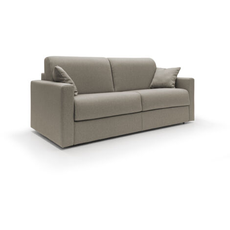 Chris Schlafsofa mit 18 cm hoher Matratze Stoff  T13 166 cm (mat. 120x197) graubeige