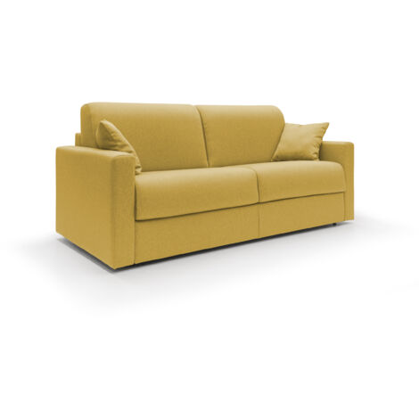 Chris Schlafsofa mit 18 cm hoher Matratze Stoff  T13 186 cm (mat. 140x197) gelbe
