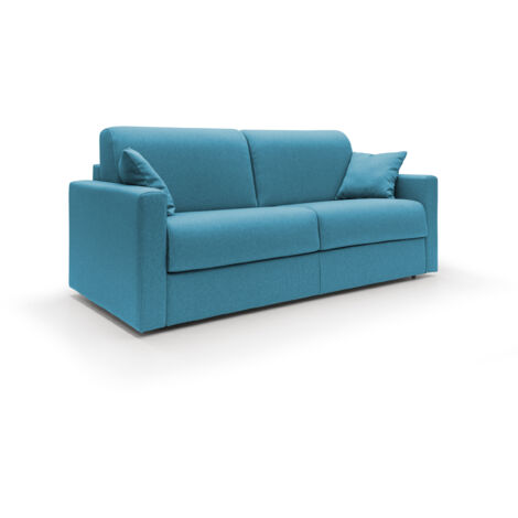 Chris Schlafsofa mit 18 cm hoher Matratze Stoff  T13 186 cm (mat. 140x197) hellblau