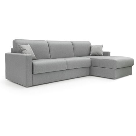 Chris Sofá esquinero de 5 plazas en tejido impermeable 248 cm Derecho (mat. 120x197) Gris